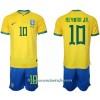 Conjunto (Camiseta+Pantalón Corto) Brasil Neymar Jr 10 Primera Equipación Mundial 2022 - Niño